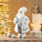 Glitzhome® 18" Faux Fur Christmas Frosty Santa Figurine